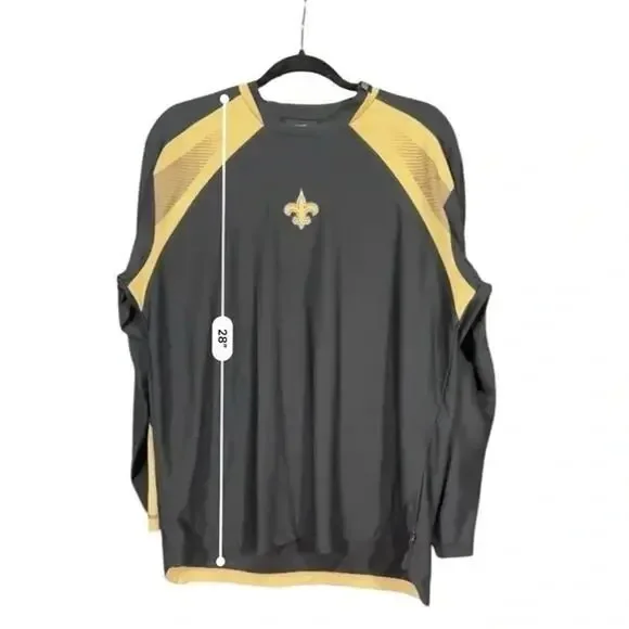 NFL New Orleans Saints Performance Long Sleeve Shirt Men M Athletic - Picture 6 of 8